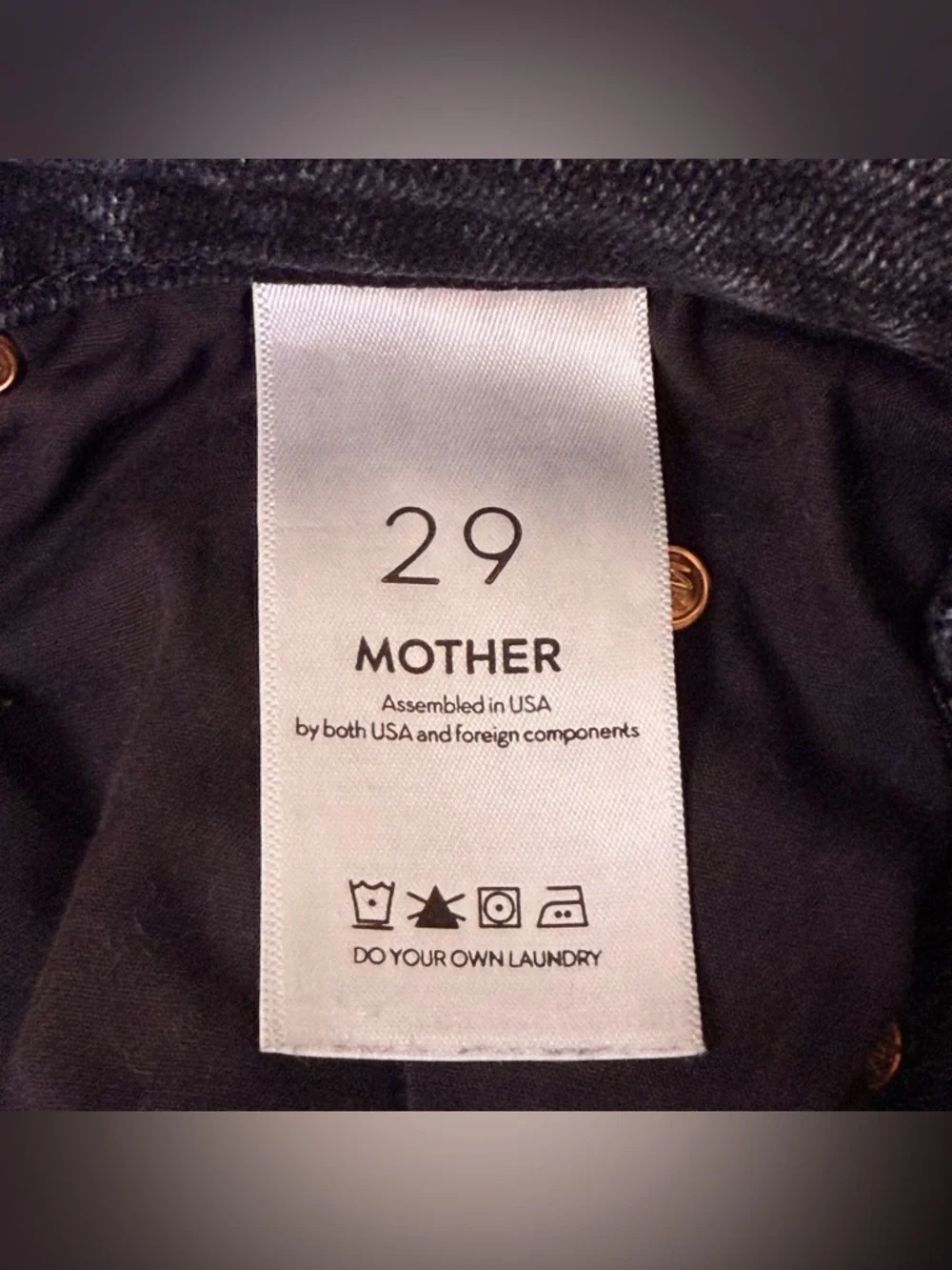 MOTHER The Stunner High Rise Skinny Jeans 29 Charcoal “Train Stops” Denim - Picture 11 of 13